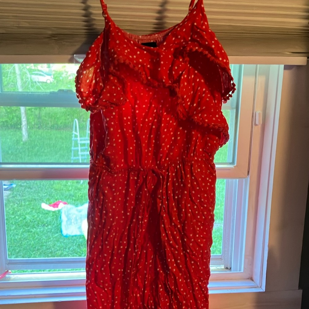 Red white polka dot dress very cute on